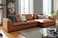 Divano neo classico in pelle primo fiore Berger con chaiselong 320 x 180 cm 