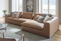 Divano neo classico in pelle primo fiore Berger con chaiselong 320 x 180 cm 