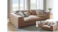 Divano in pelle primo fiore berger con chaiselong versione junior 260 x 180 cm 