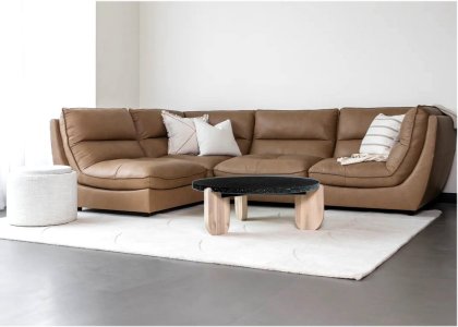Divano angolare in pelle Gondola 200 x 300 cm
