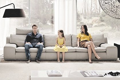 Divano 4 posti tre sedute in pelle Home