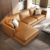 Divano in pelle Manila con chiaselong 170 x 280 cm 