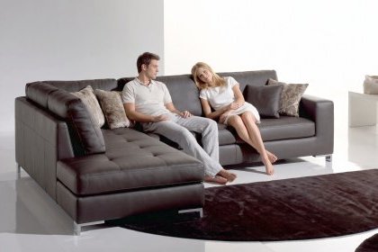 Divano angolare in pelle Simona 280 x 200 cm